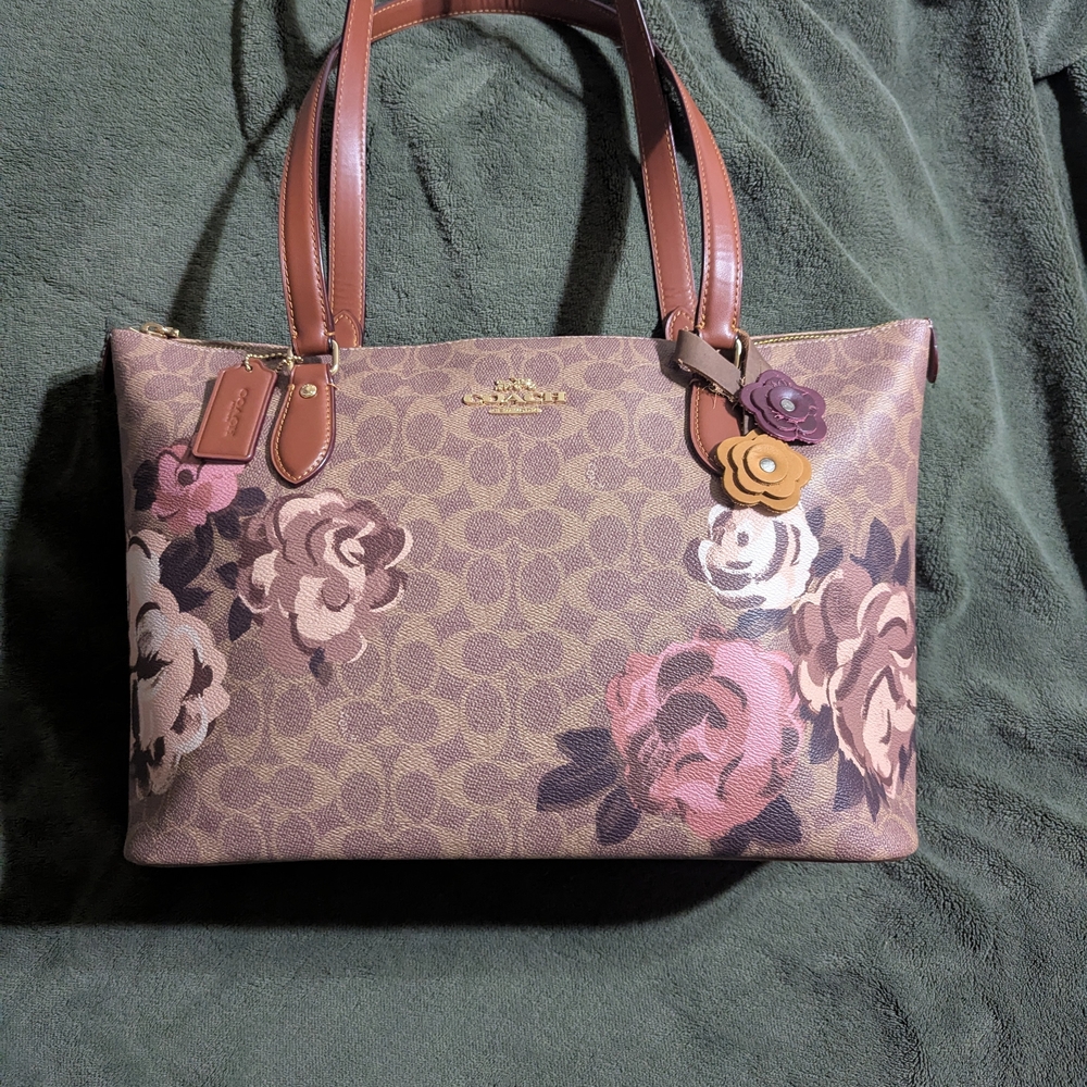 Coach Brown Floral Tote Bag/ SOLD